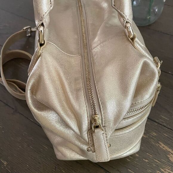 Cole Haan Archer Satchel Soft Gold Leather Gramercy Crossbody Handbag Purse - Picture 6 of 12